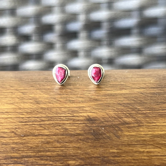 Aretes de Gota | Plata 925 | RUBÍ