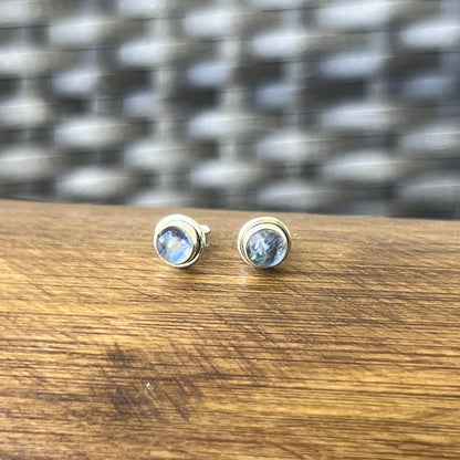 Aretes Circulares | Plata 925 | PIEDRA LUNA