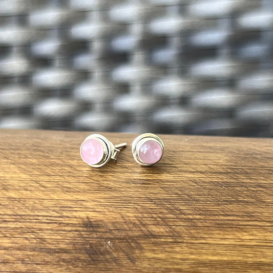 Aretes Circulares | Plata 925 | CUARZO ROSA