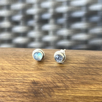 Aretes Circulares | Plata 925 | PIEDRA LUNA