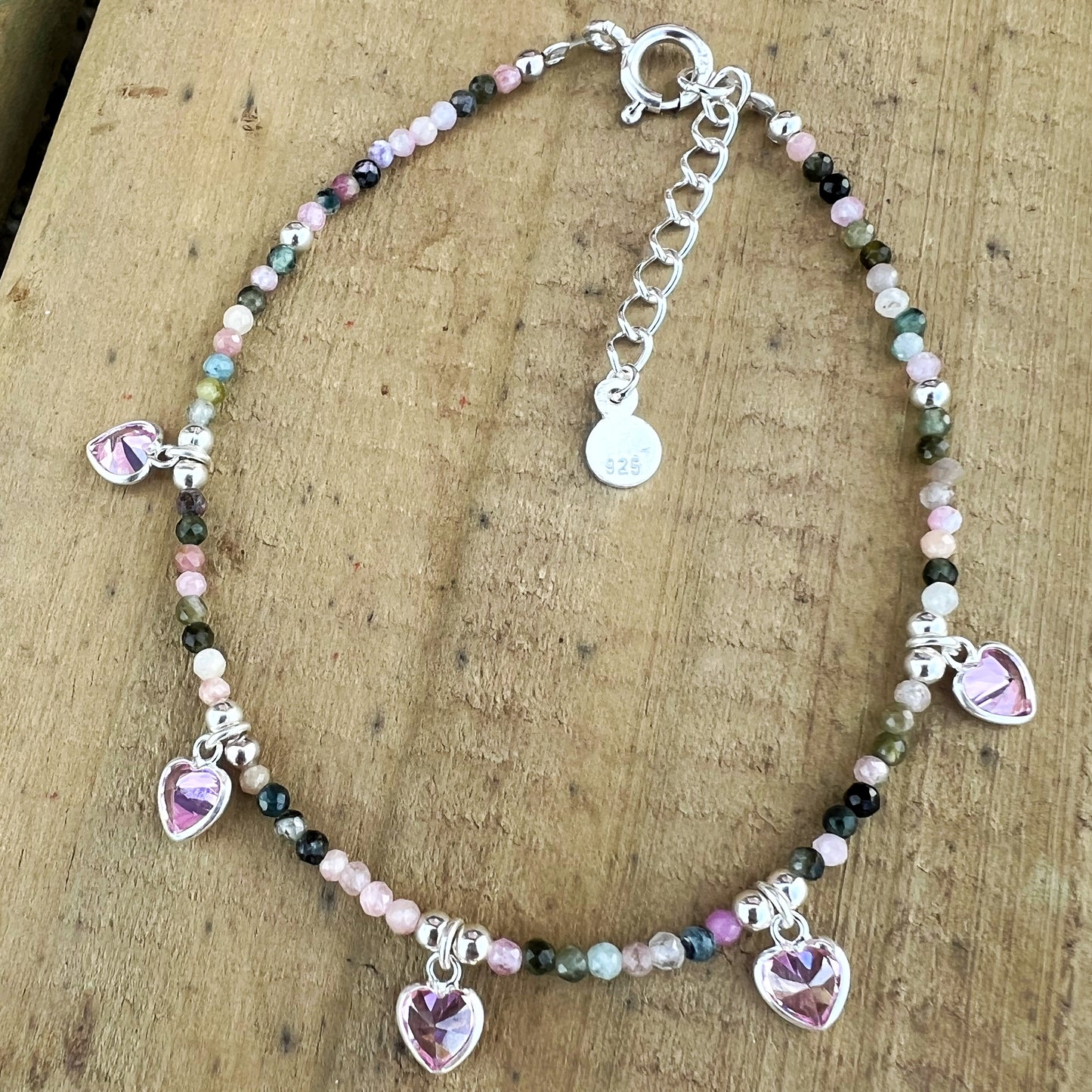Pulsera "Creatividad, alegría y Armonía" | Turmalina multicolor | Plata 925