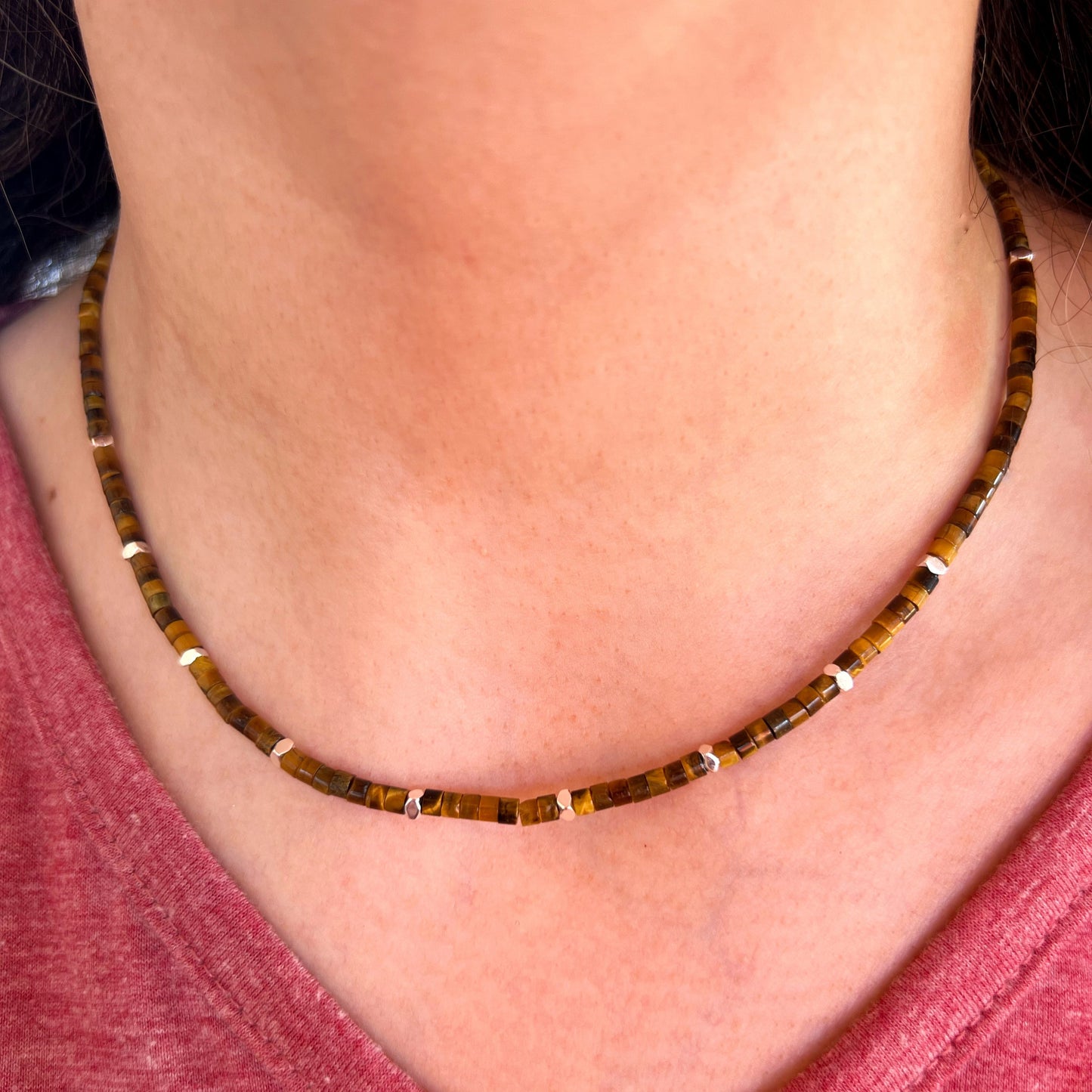 Collar " Protección y Confianza" | Ojo de tigre y Hematita | Plata 925