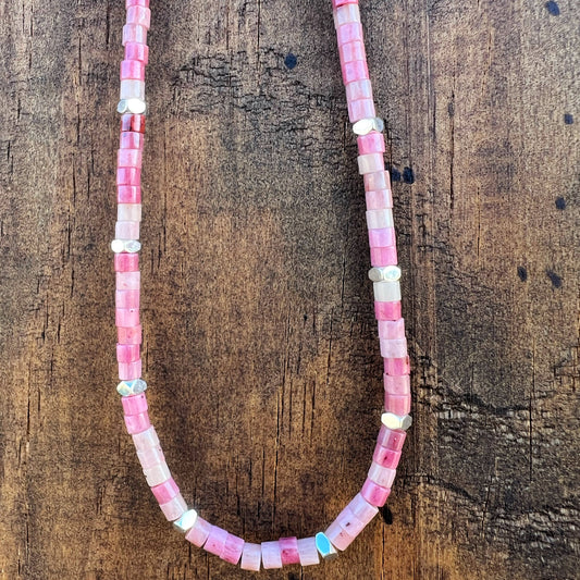 Collar "Sanar desde el corazón"| Rodocrosita y hematita | Plata 925