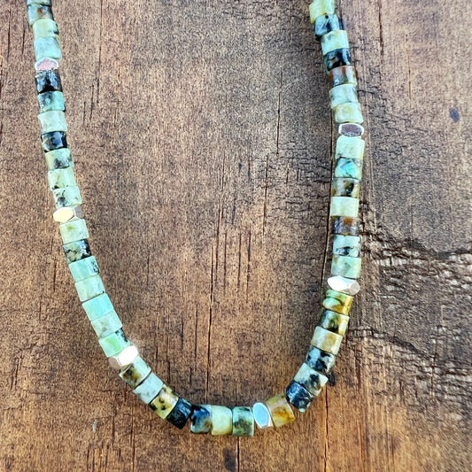 Collar "Transformación, Equilibrio y Conexión Interior" | Turquesa Africana y Hematita