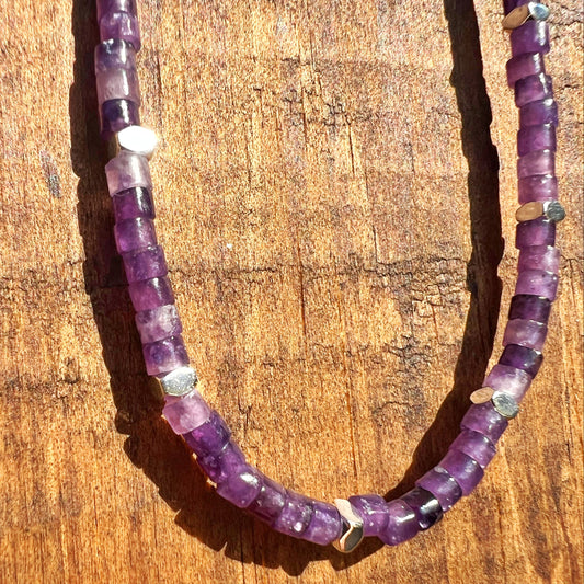 Collar "Calma, claridad y energía elevada" | Amatista y Hematita