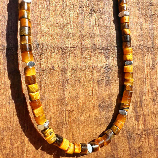 Collar " Protección y Confianza" | Ojo de tigre y Hematita | Plata 925