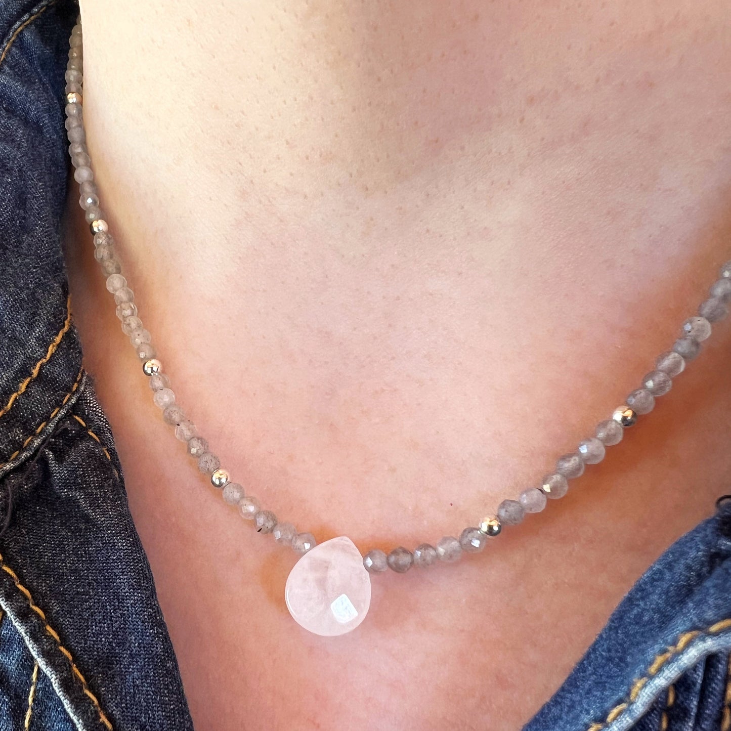 Collar "Protección e Intuición" | Labradorita y Cuarzo Cristal | Plata 925