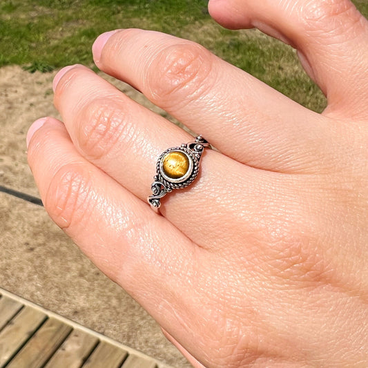 Anillo Ojo de tigre AGNI | "Protección y Fuerza Personal" | Plata 925