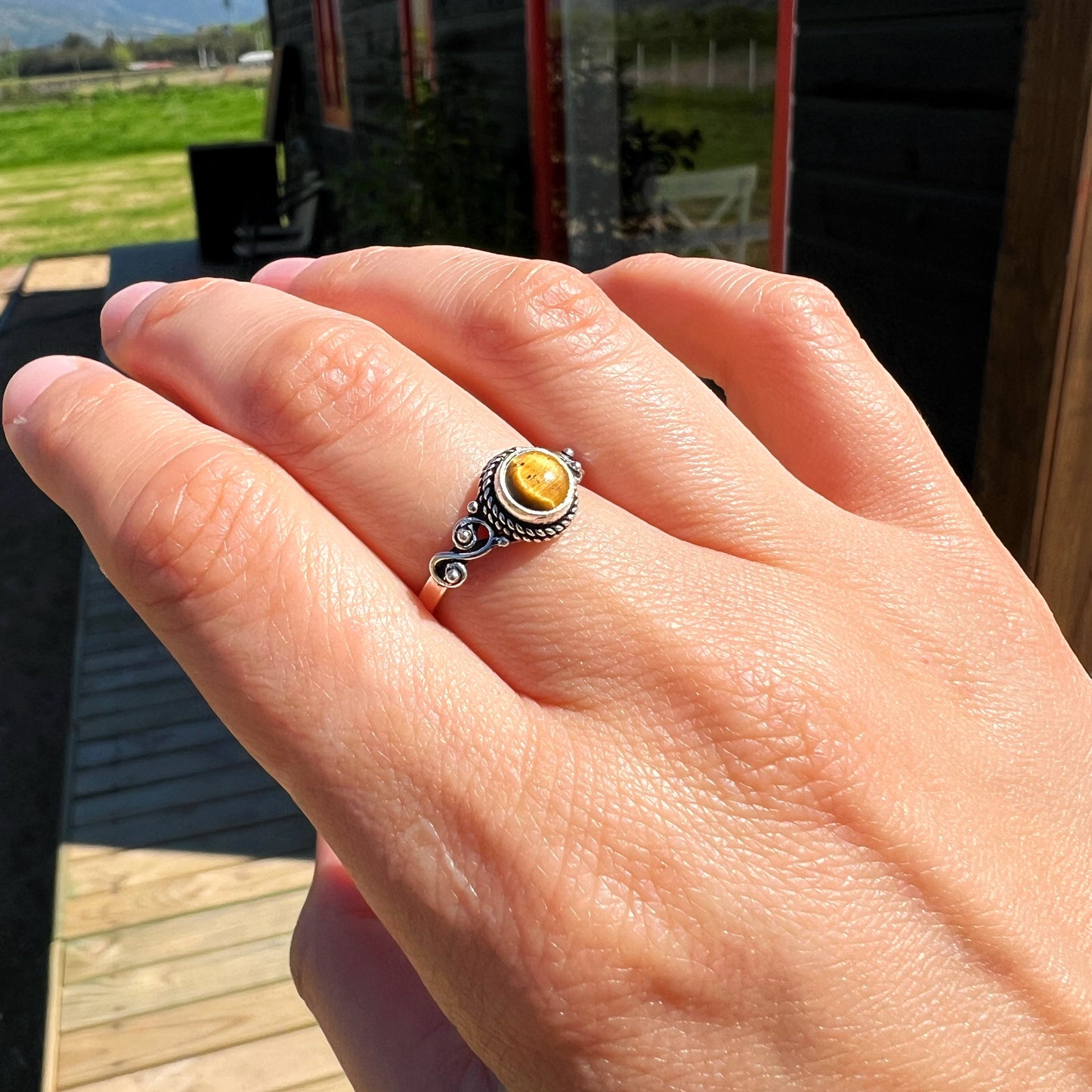 Anillo Ojo de tigre AGNI | "Protección y Fuerza Personal" | Plata 925