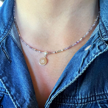 Collar "Conexión y Equilibrio Interior" | Amatista y Om | Plata 925