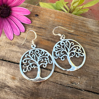 Aretes de Plata Colgantes | Árbol de la Vida