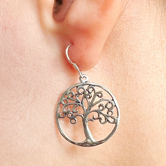 Aretes de Plata Colgantes | Árbol de la Vida