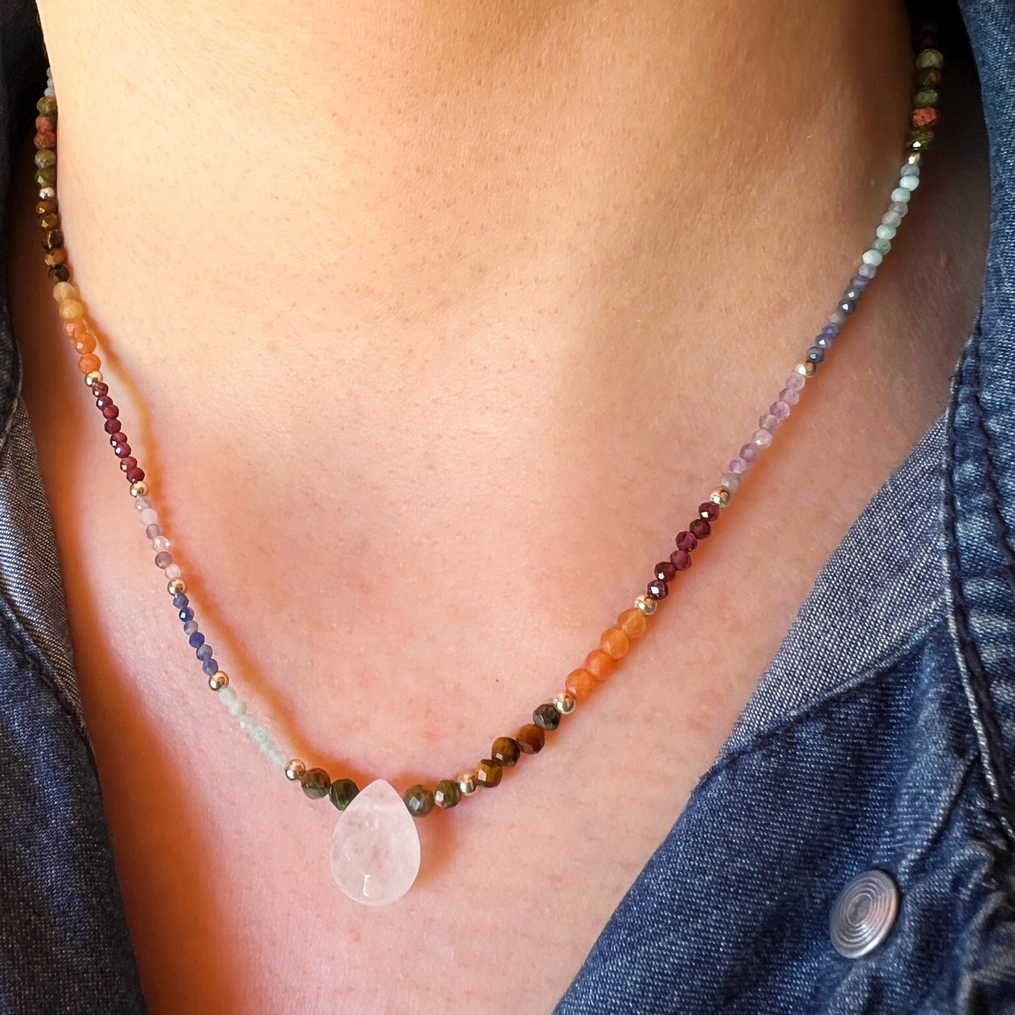 COLLAR 7 CHAKRAS "ESCUDO PROTECTOR" | PIEDRAS NATURALES | PLATA 925