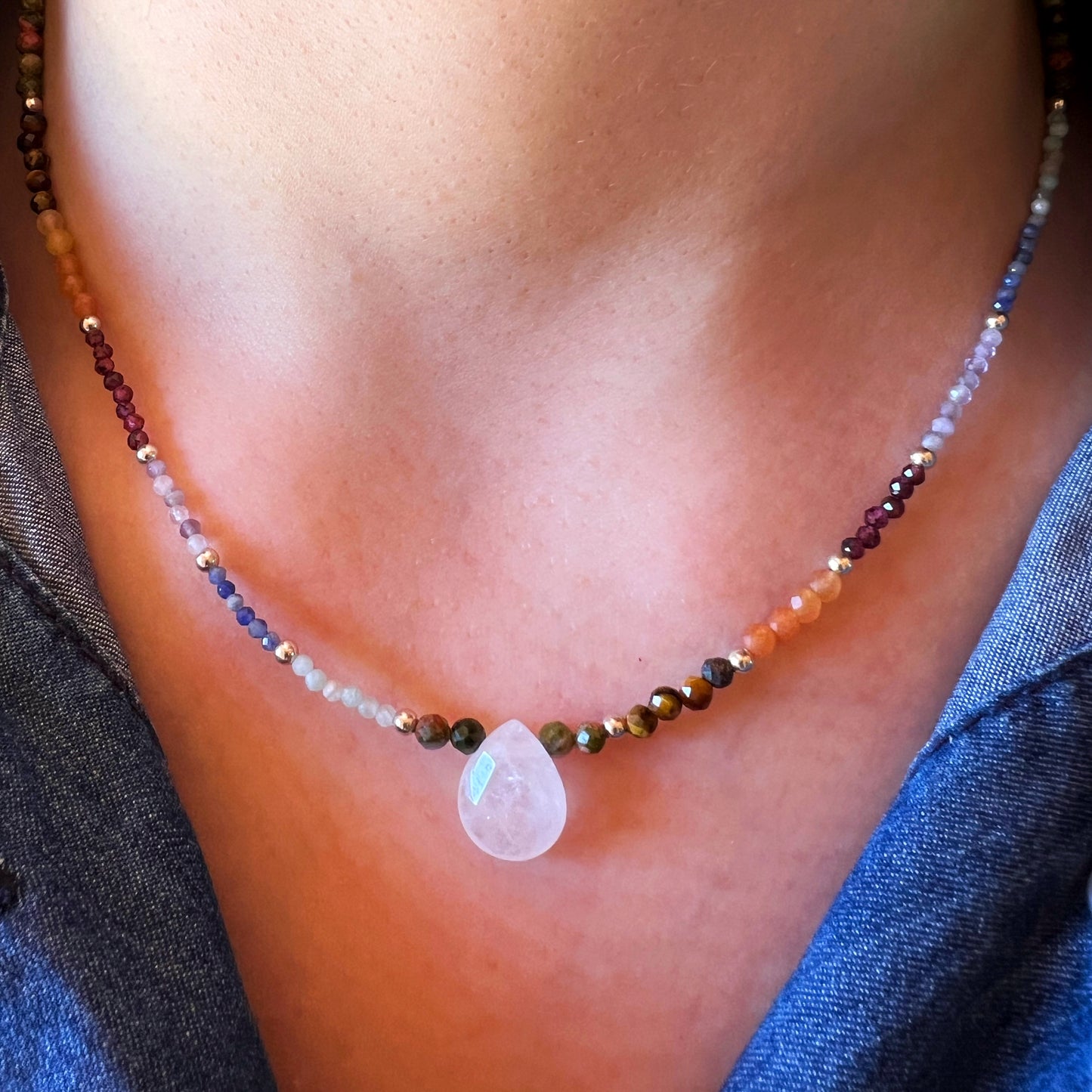 COLLAR 7 CHAKRAS "ESCUDO PROTECTOR" | PIEDRAS NATURALES | PLATA 925