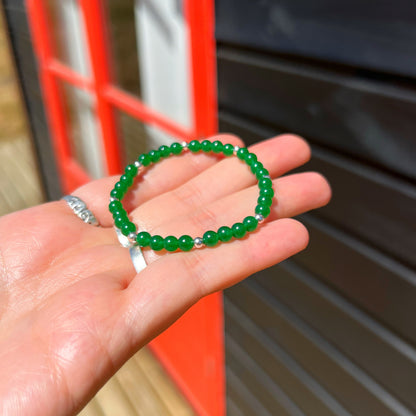 Pulsera Elasticada  "Buena Suerte y Oportunidades"| Aventurina Verde | Plata 925