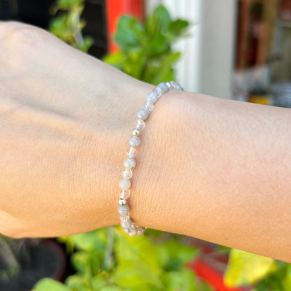 Pulsera "Protección Espiritual" | Labradorita y Cuarzo cristal | Plata 925