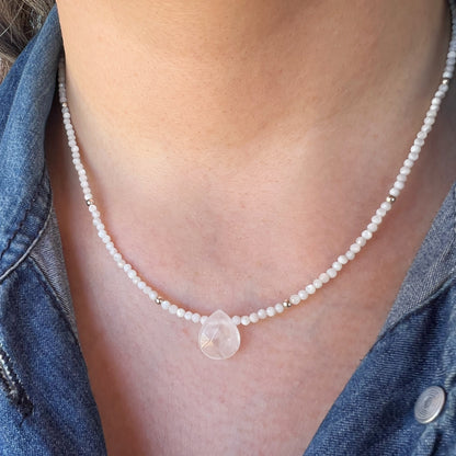 Collar "Armonía Interior" | Selenita y Cuarzo Cristal | Plata 925