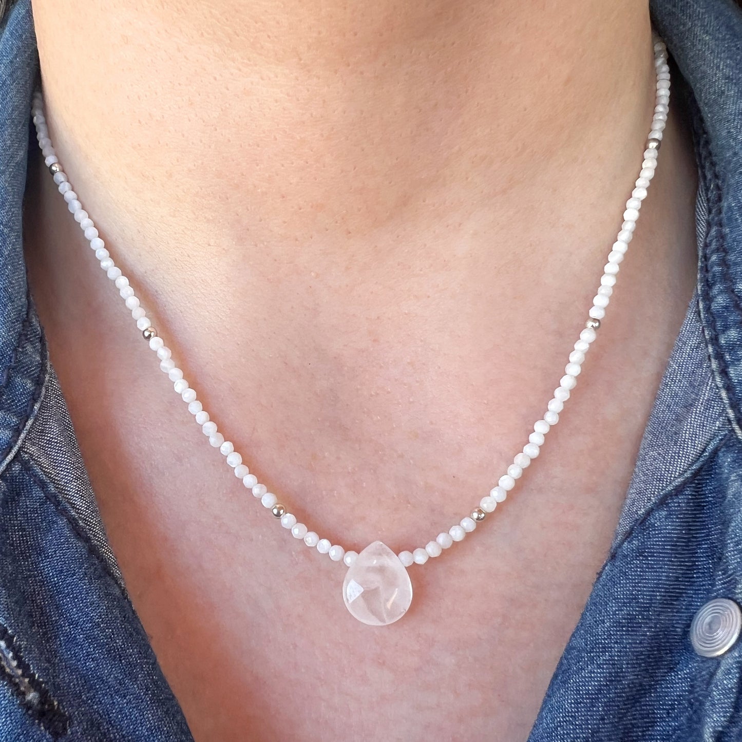 Collar "Armonía Interior" | Selenita y Cuarzo Cristal | Plata 925