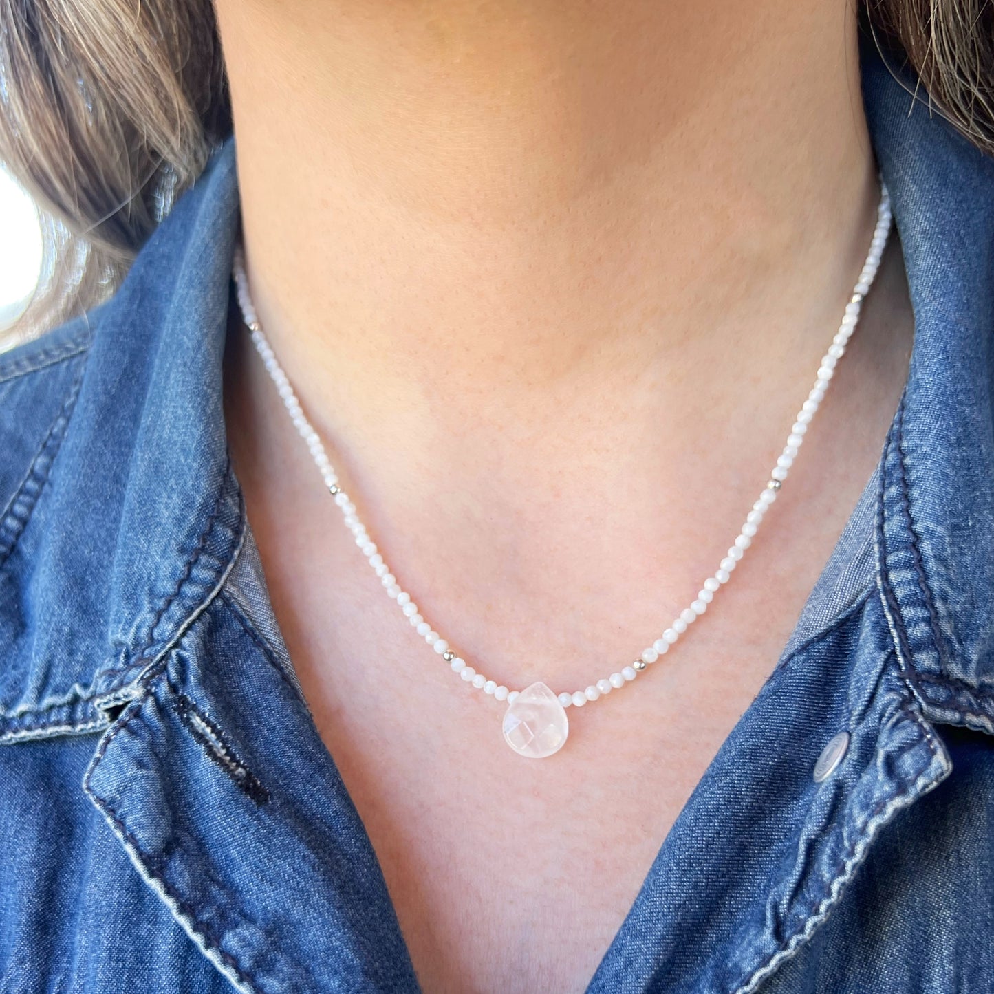 Collar "Armonía Interior" | Selenita y Cuarzo Cristal | Plata 925