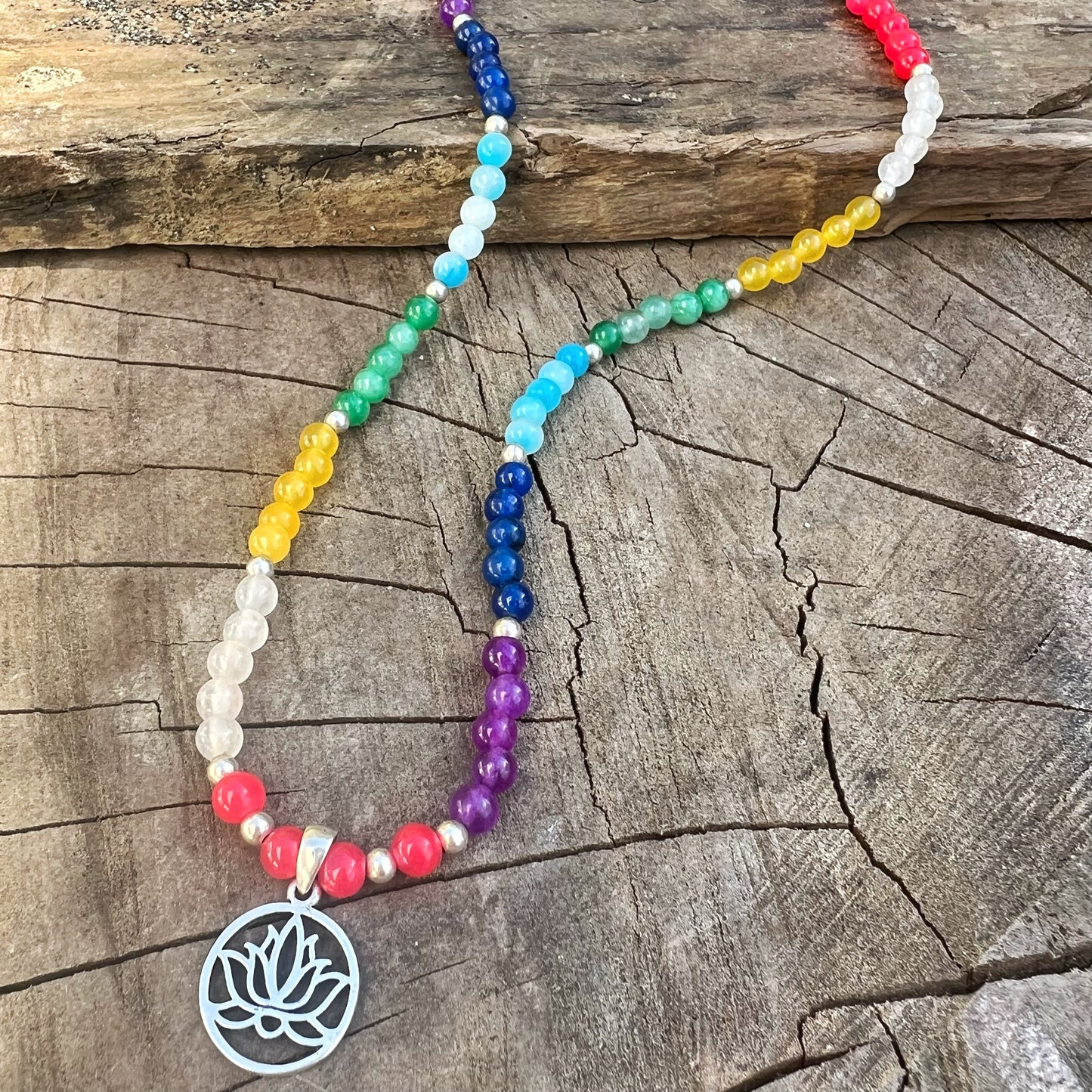 Collar de Piedra Agata &  Plata | 7 CHAKRAS