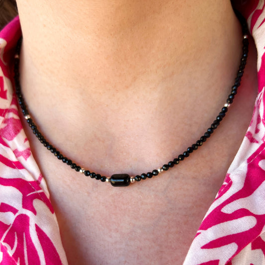 Collar "Protección y enraizamiento" | Turmalina negra |Plata 925
