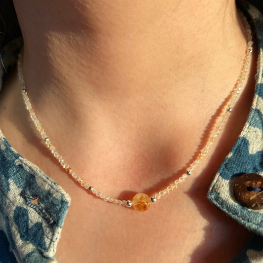 collar "Abundancia Solar"| Citrino | Plata 925