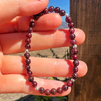 Pulsera "Pasión y vitalidad" | Granate | Plata 925