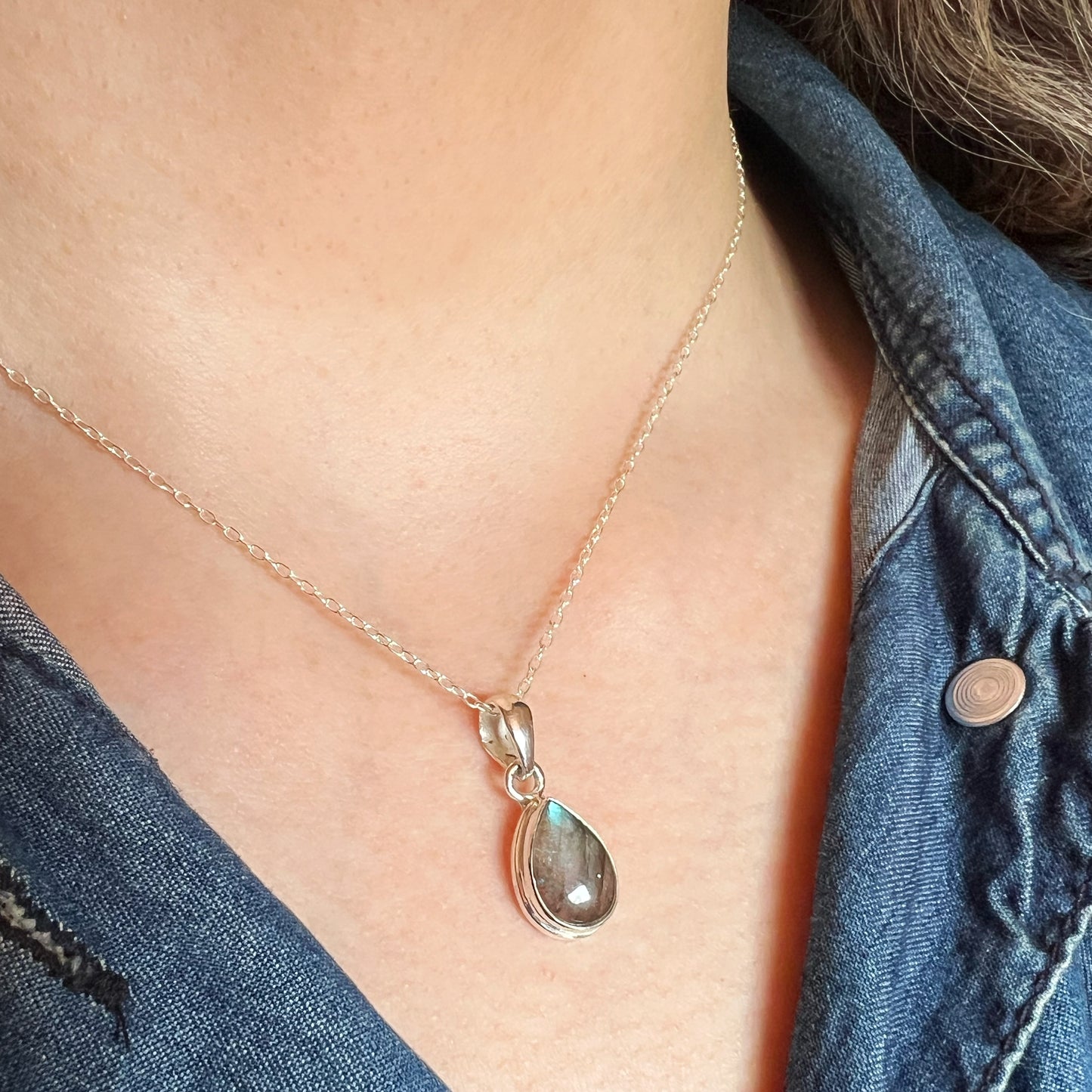 Colgante Gota "Protección Espiritual" | Labradorita | Plata 925