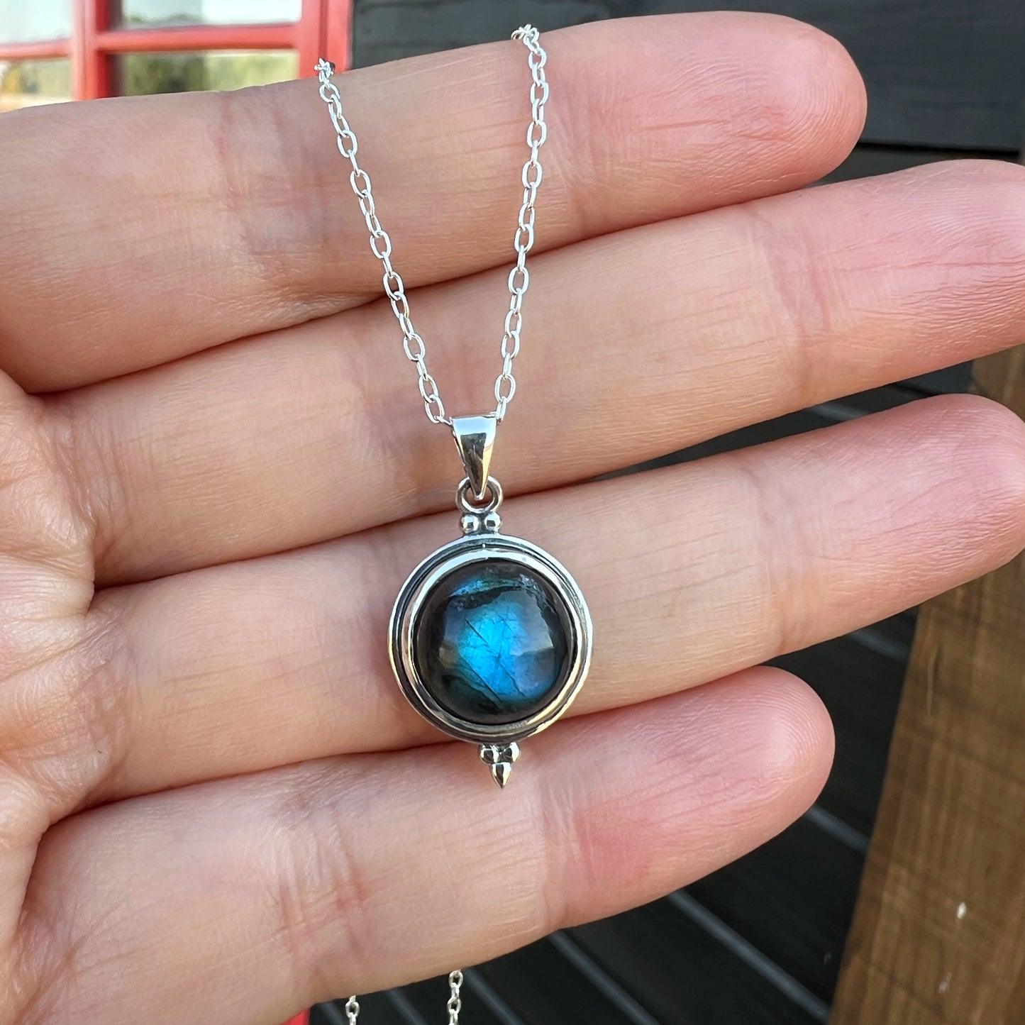 Colgante Redondo "Protección espiritual" | Labradorita | Plata 925