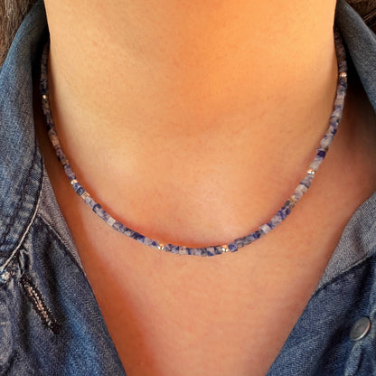 Collar Sodalita y plata 925 | "Claridad e intuición"